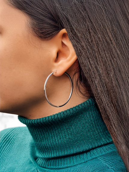 Сережки без вставок Срібло 925° (родій) 1-5132.0.9
