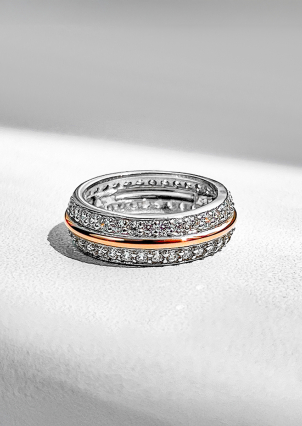 Ring cubic zirconia Silver 925° gold 375° 000464