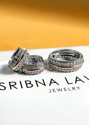 Ring cubic zirconia Silver 925° gold 375° 000464