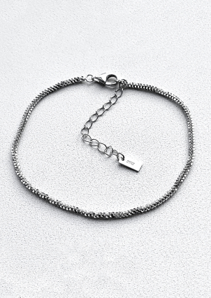 Браслет без вставок Срібло 925° (родій) sb111