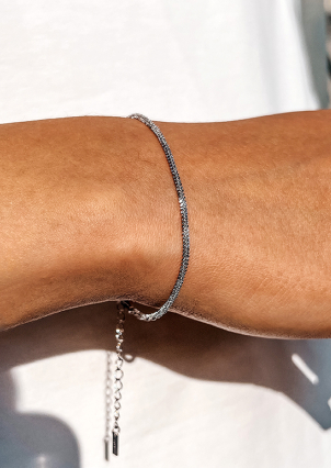 Браслет без вставок Срібло 925° (родій) sb111