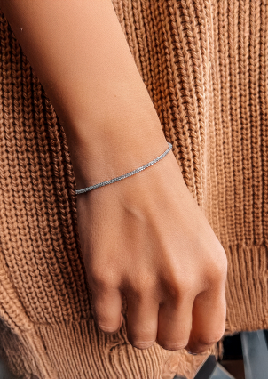 Браслет без вставок Срібло 925° (родій) sb111