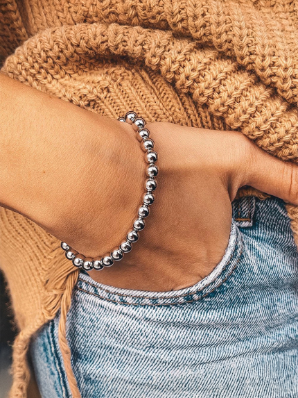 Браслет без вставок Срібло 925° (родій) sb103p75