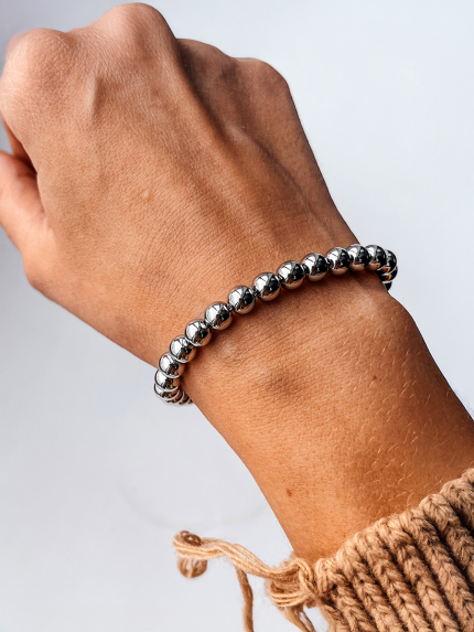 Браслет без вставок Срібло 925° (родій) sb103p75