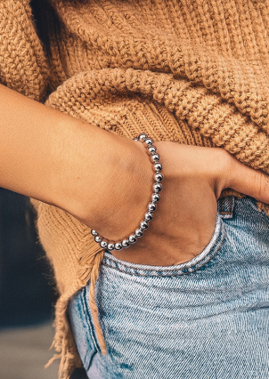 Браслет без вставок Срібло 925° (родій) sb103p75