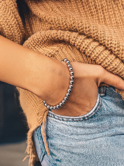 Браслет без вставок Срібло 925° (родій) sb103p75