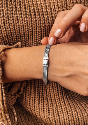 Браслет без вставок Срібло 925° (родій) рс208414