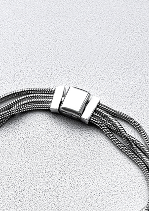 Браслет без вставок Срібло 925° (родій) рс208414