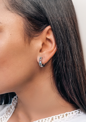 Сережки фіаніт Срібло 925° (родій) ск2фц/2097