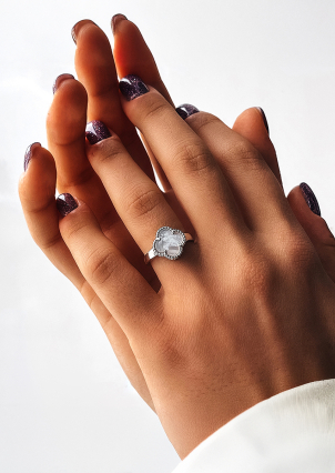 Каблучка перламутр Срібло 925° (родій) кк2п/1024