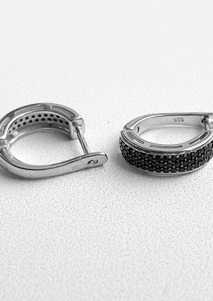 Сережки фіаніт Срібло 925° (родій) ск2фо1/373