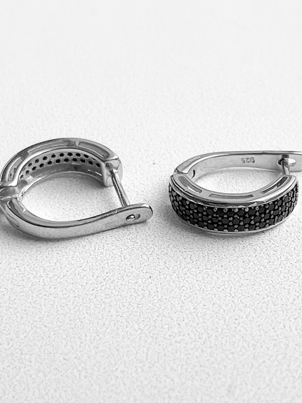 Сережки фіаніт Срібло 925° (родій) ск2фо1/373