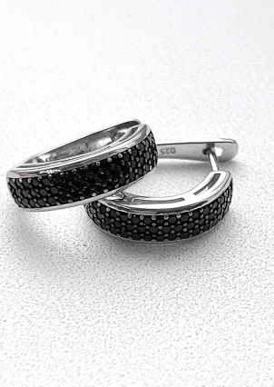 Сережки фіаніт Срібло 925° (родій) ск2фо1/373