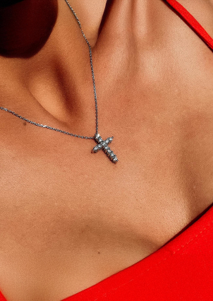 Кольє Фіаніт (5А) Срібло 925° (родій) 862221