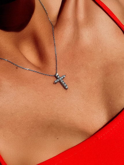 Кольє Фіаніт (5А) Срібло 925° (родій) 862221