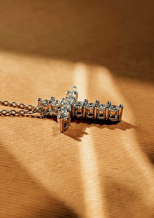 Кольє Фіаніт (5А) Срібло 925° (родій) 862221