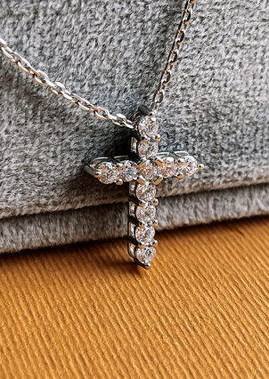 Кольє Фіаніт (5А) Срібло 925° (родій) 862221