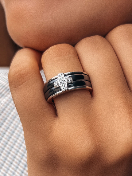 Pierścionek Ceramika cyrkonia srebrna 925°/ ceramika jubilerska 1629ch057