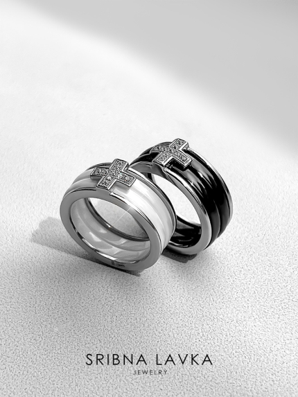 Pierścionek Ceramika cyrkonia srebrna 925°/ ceramika jubilerska 1629ch057