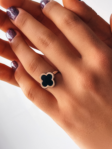 Pierścionek emaliowany Srebro 925°, złoto 375° 000477