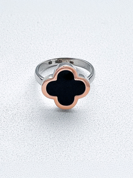 Pierścionek emaliowany Srebro 925°, złoto 375° 000477