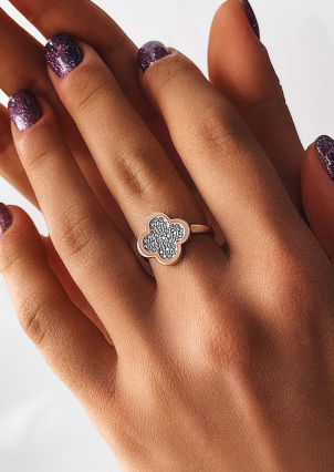 Каблучка фіаніт Срібло 925° золото 375° 000458