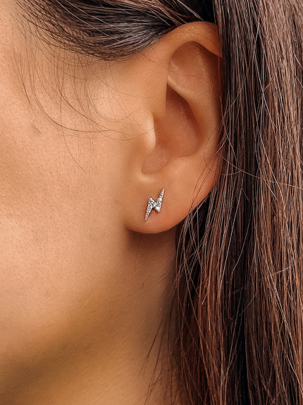 Сережки фіаніт Срібло 925° (родій) 82865