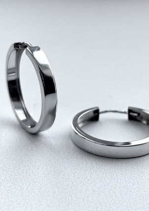 Сережки без вставок Срібло 925° (родій) 1-5050.0.2