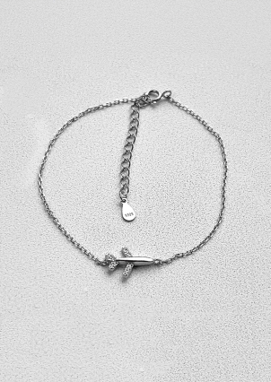 Браслет фіаніт Срібло 925° (родій) 150036