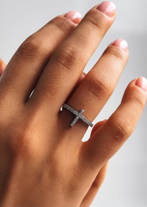 Каблучка фіаніт Срібло 925° (родій) 81081