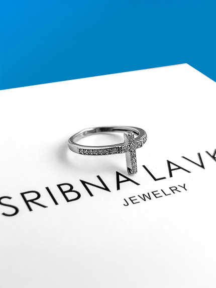 Каблучка фіаніт Срібло 925° (родій) 81081