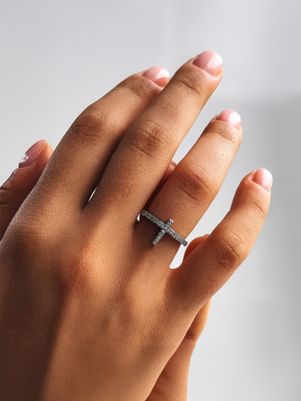 Каблучка фіаніт Срібло 925° (родій) 81081