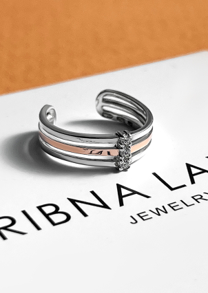 Каблучка фіаніт Срібло 925° золото 375° 0065.10