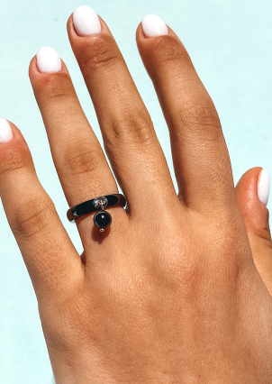 Каблучка Кераміка без вставок срібло 925°/ ювелірна кераміка с1128ч