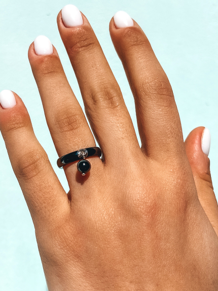 Каблучка Кераміка без вставок срібло 925°/ ювелірна кераміка с1128ч