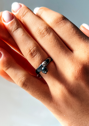 Каблучка Кераміка без вставок срібло 925°/ ювелірна кераміка с1128ч