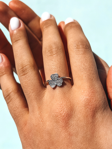 Pierścionek z cyrkonem Srebro 925° (rod) 81513