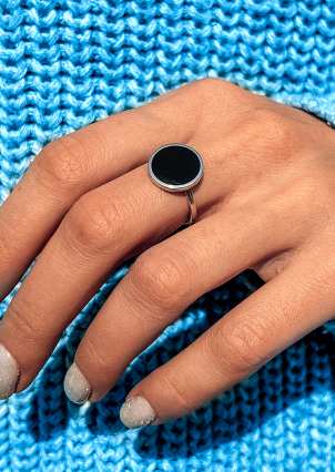 Каблучка емаль Срібло 925° (родій) 910022ч