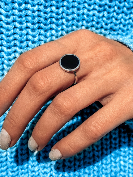 Каблучка емаль Срібло 925° (родій) 910022ч