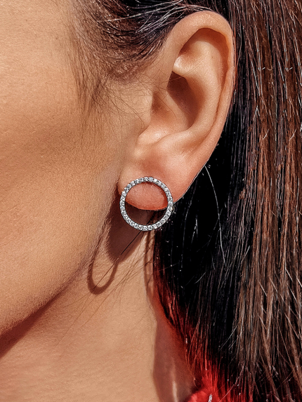 Сережки фіаніт Срібло 925° (родій) 929037