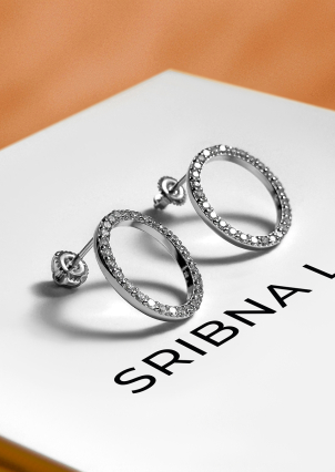 Сережки фіаніт Срібло 925° (родій) 929037