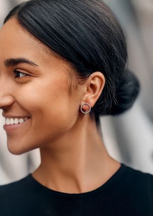 Сережки фіаніт Срібло 925° (родій) 929037