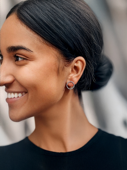 Сережки фіаніт Срібло 925° (родій) 929037