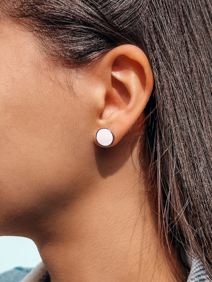 Сережки емаль Срібло 925° (родій) 929022б