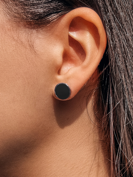 Kolczyki emaliowane Srebro 925° (rod) 929022ch