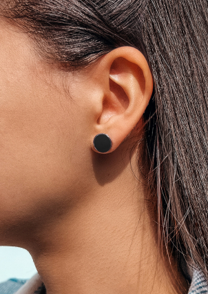 Сережки емаль Срібло 925° (родій) 929022ч