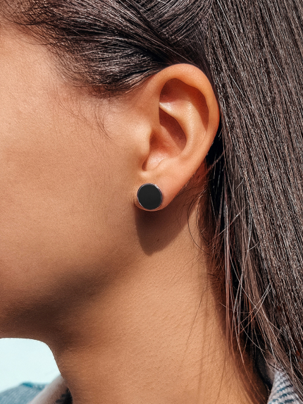 Kolczyki emaliowane Srebro 925° (rod) 929022ch