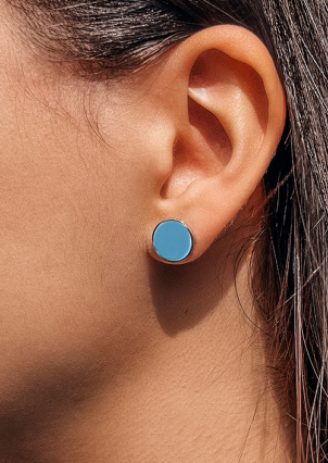 Сережки емаль Срібло 925° (родій) 929022г