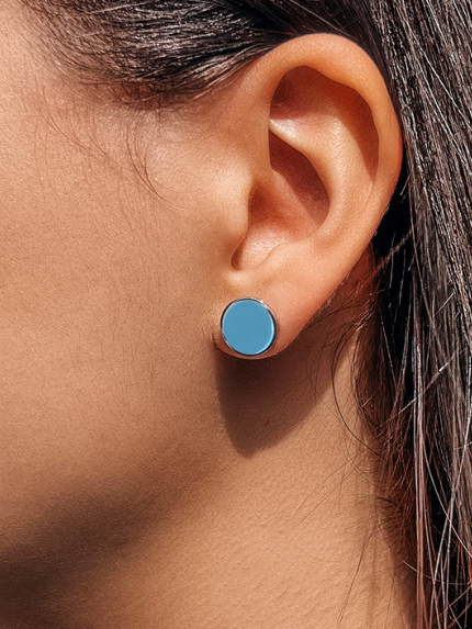 Kolczyki emaliowane Srebro 925° (rod) 929022g