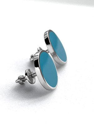 Сережки емаль Срібло 925° (родій) 929022г